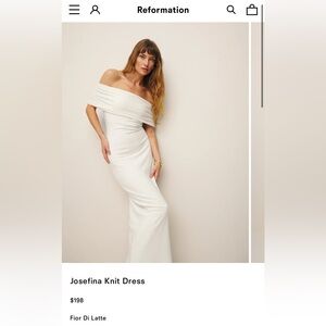 Reformation Strapless Cream Knit Dress